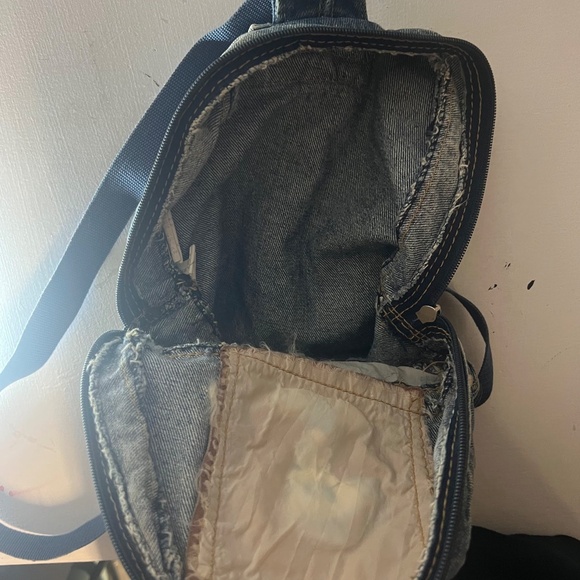 Vintage Looney Tunes Denim Cool Tweety Bird Mini Backpack Leather Detail 1990s main image 6